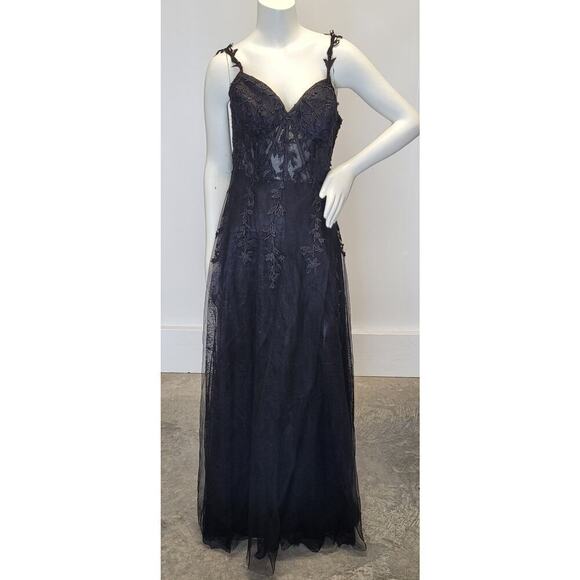 NWT Black Formal Gown Prom Dress Wedding Party Bridesmaid MOTB - Picture 7 of 15